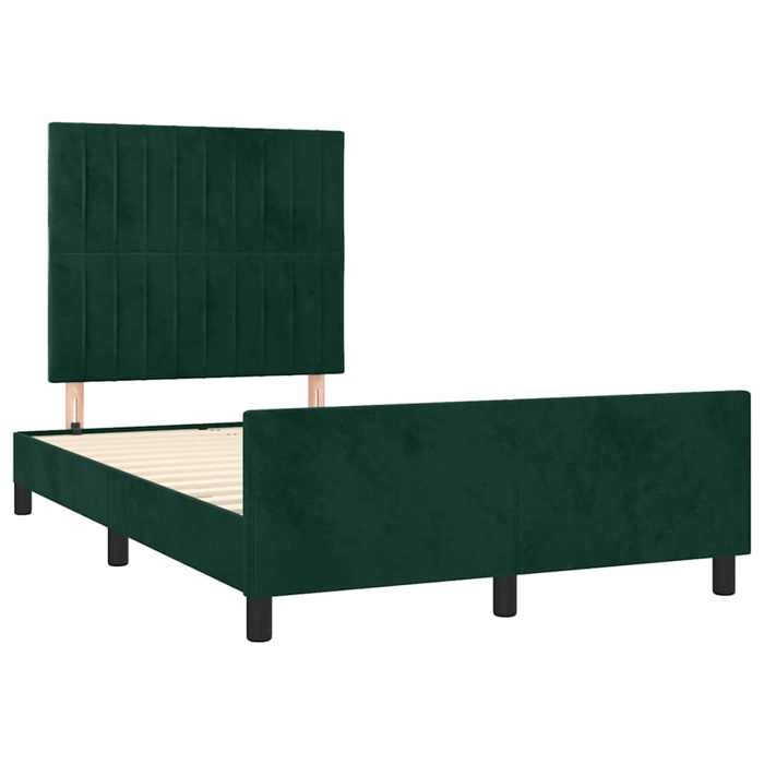 Maison Exclusive - Cadre de lit sans matelas vert foncé 120x200 cm velours