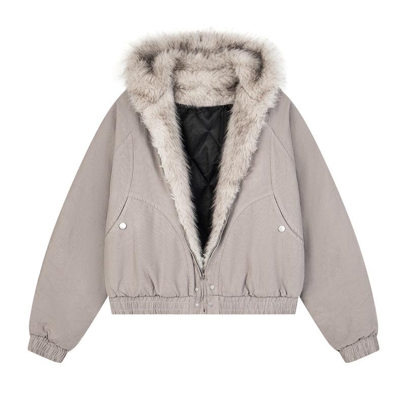 Men's American Fur Collar Plus Velvet Mountain Workwear Jacket