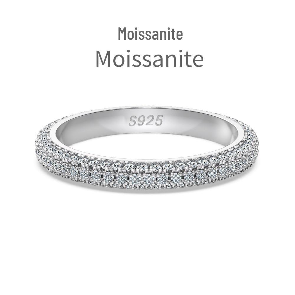 Moissanit S925 Sterling Silber Damenring - D Farbe, Super Glanz, Geometrisches Wassertropfen-Design, Ideal für Hochzeiten und Bankette