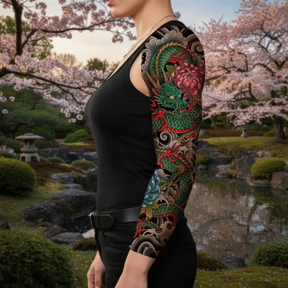 Geisha Japanischer Stil Temporäre Tattoos Japanische Dämonen Wassertransfer Tattoos Hand Beine Körperkunst
