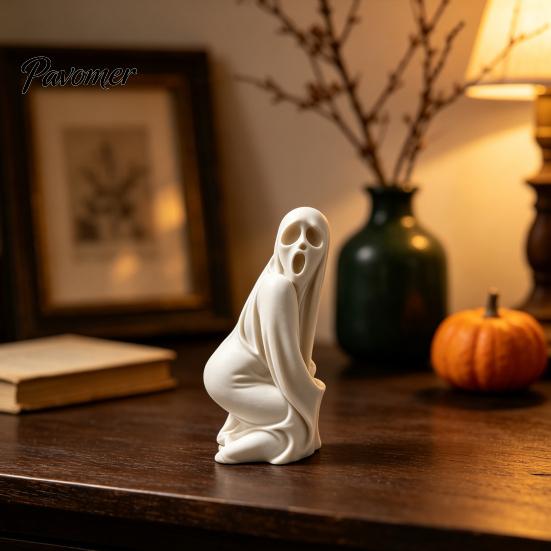 Ghost Figurine Funny Halloween Booty Figurine, 3D Printed Quirky Statue, Whimsical Home Ornament Hilarious Desktop Decoration for Office Tabletop