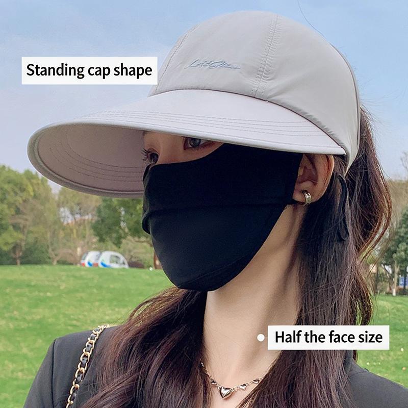 2026 Style Oversized Brim Sunscreen Hat For Women And Men Outdoor Baseball Cap Quick-Drying Duckbill Cap Open Top Sun Hat