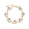 Color Freshwater Pearl Splicing Bracelet Women's Design Sense Crystal Winding Pearl Necklace