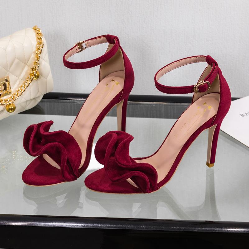 Temperament High Heels mit Stiletto-Absatz Offene Zehen Sexy, Hahnenkamm Damen Sandalen 2025 Sommer Neue Mode Größe