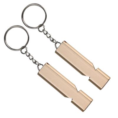 Aluminum Alloy Emergency Keyring Whistle Safety Survival Whistle for Hikings Camping Training Outdoor Sports Training