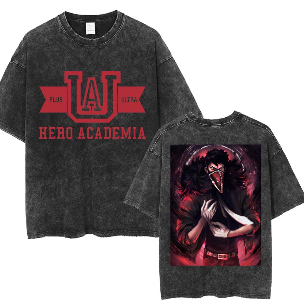 

Japan Anime My Hero Academia Midoriya Izuku Washed T Shirt Men Women Fashion Vintage Casual T-shirt Cotton Oversized Tees 3XL