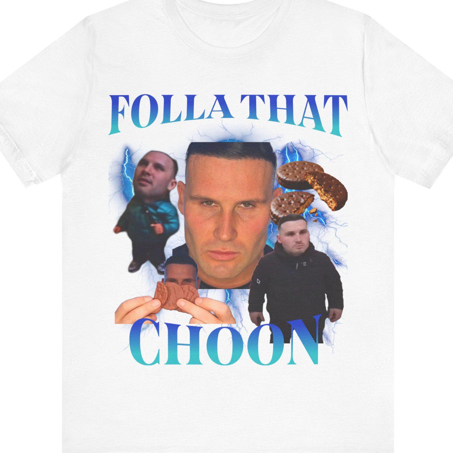 Follow That Choon GymSkin Shirt, 2.5 Digestives Meme T-Shirt, Viral TikTok Meme Tee, Funny UK Meme Shirt, Internet Meme Graphic Tee XL