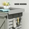 Wooden Garden Shed, Garden Tool Storage Shed with Shelf and Side Hooks, 71.5 X 39 X 95 Cm, Grey