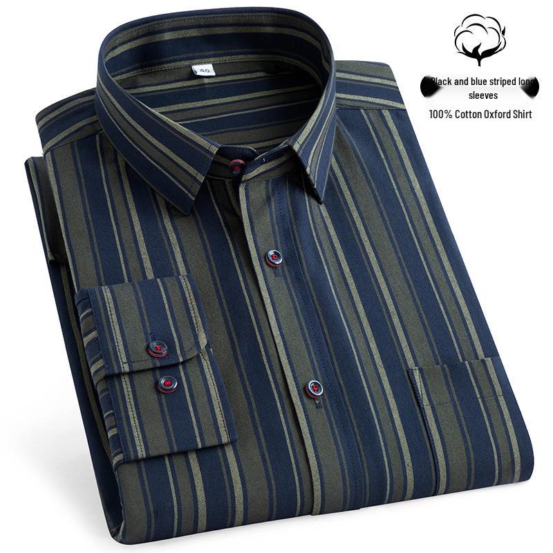 

Men s Non-Iron Oxford Cotton Shirt - Long Sleeve, Business Casual, Loose Fit for Spring, Autumn, Winter 38 (110-120 lbs)