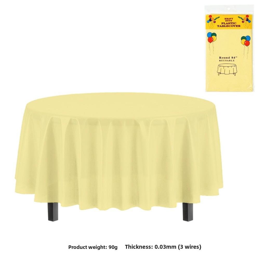 Classic Disposable Round Plastic Disposable Tablecloth With Waterproof Finish For Party Events And Hotel Use