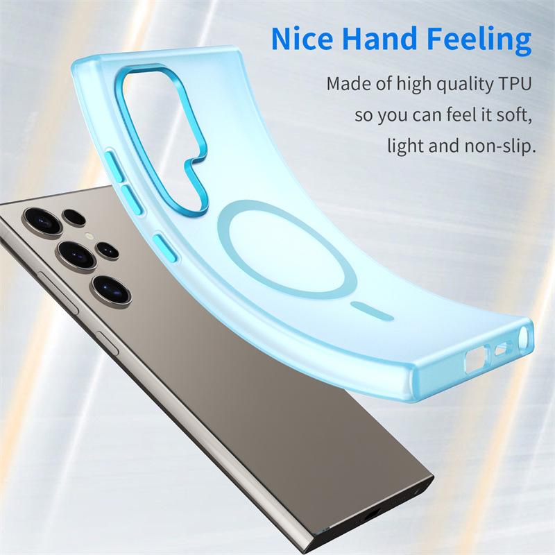 Frosted Magnetic Samsung S26 Ultra Case: Compatible with S24/S25, Skin-friendly A55 Silicone A17, Cross-border A0607.