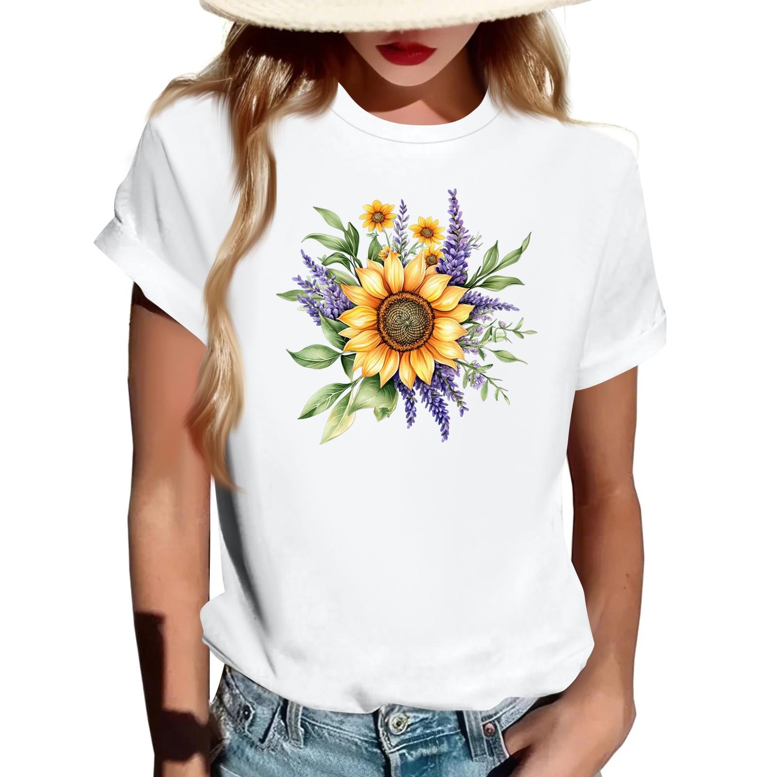 

Женская модная футболка с круглым вырезом, повседневная, с ретро-принтом, с короткими рукавами XL белый