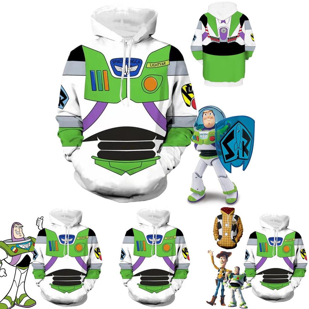 Mikina s kapucí Buzz Rakeťák z Příběhu hraček Cosplay Kostým Pulovr s živým 3D digitálním potiskem