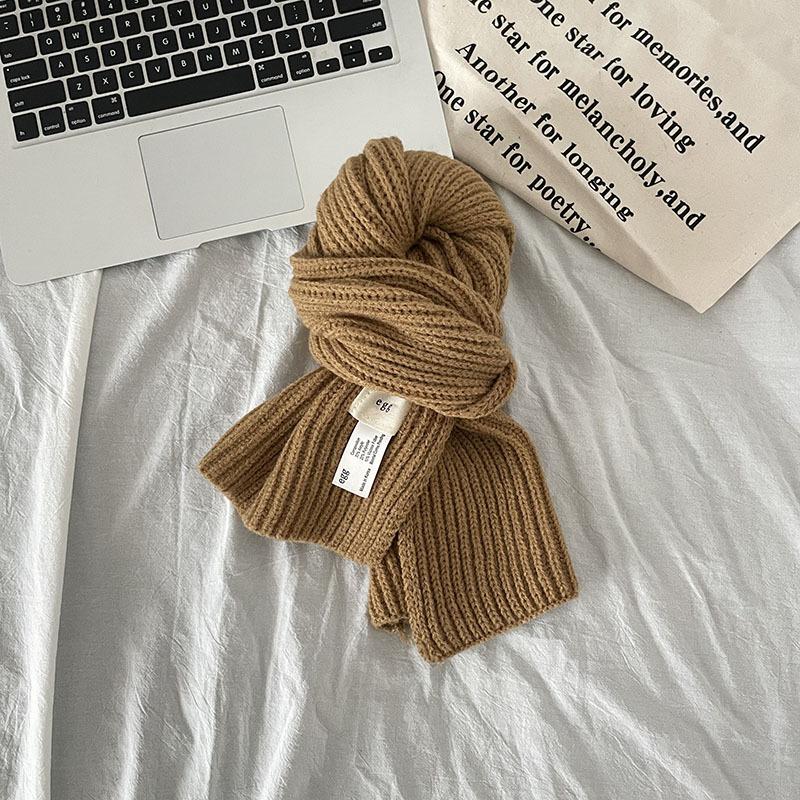 

Корейский Элегантный Минималистичный Шарф-петля с перекрестом Однотонный Короткий Теплый Осветляющий Повседневный Утеплитель для шеи Женский верблюд