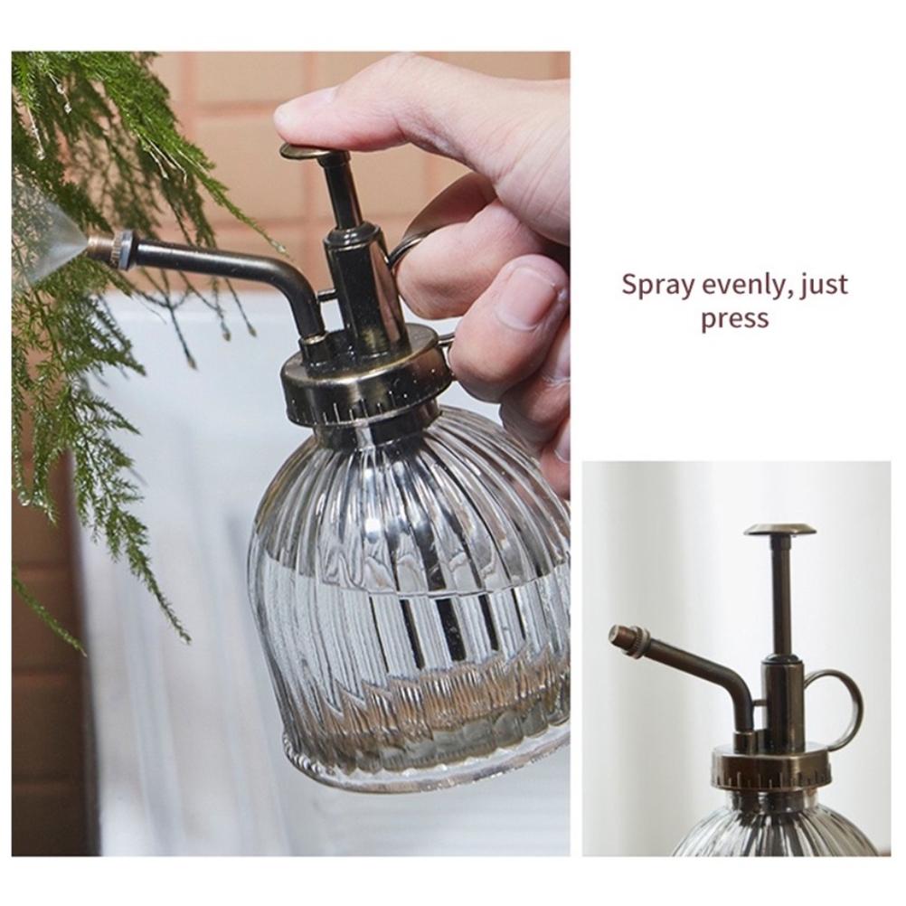 Retro Glass Plant Mister Spray Bottle with Plastic Top Pump Watering Glass Spray Bottle Plant Mister Watering Garden Tool