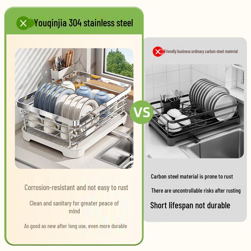 304 Stainless Steel Countertop Dish Drying Rack