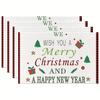 4pc S Merry Christmas Cartoon Pine Leaf Doodle Placemats Seasonal Holiday Decor Suitable for Home Kitchen Dining Indoor Outdoor