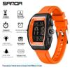 SANDA Men's Multifunctional Dual Time Waterproof Sport Watch - Fashion Tonneau Shape with Snooze Feature