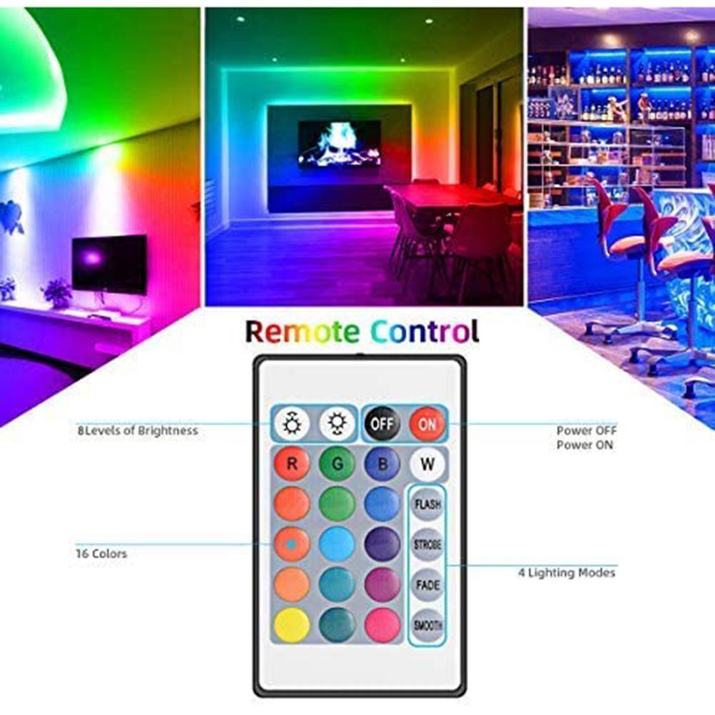LED Lysstripe RGB DC5V Fleksibel Lampetape USB TV Bakgrunnsbelysning LED Striper med Fjernkontroll