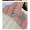 Adjustable Sterling Cute Tiger Ring Women Men Vintage Geometric Open Band Jewelry