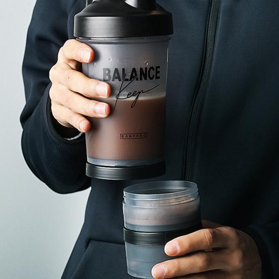 1 Set 500ml Shaker Bottle Large Capacity Leak Proof Drop-resistant Anti-slip with Handle