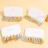 Trendy Water Drop Pattern C-shaped Earclip Threaded Stud Earrings Set Personalized Earrings Sexy Atmosphere Stud Earrings Set