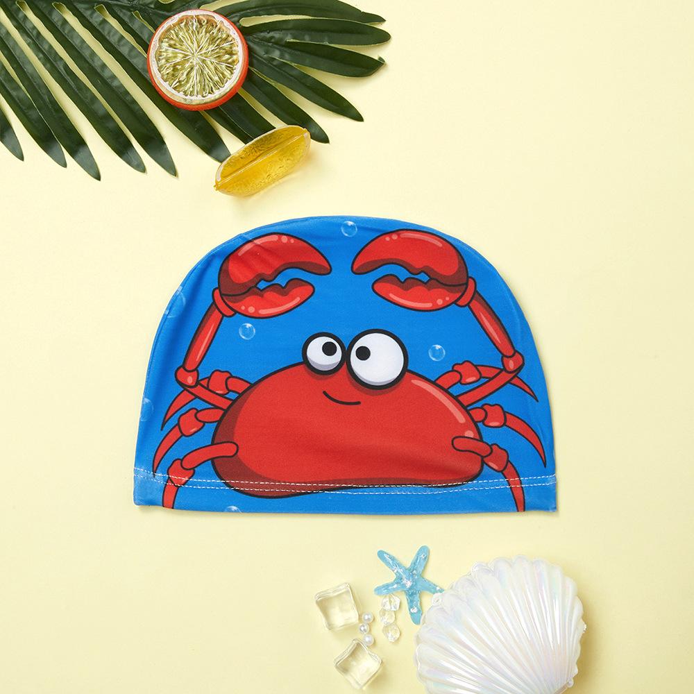 Cartoon Badekappe Jungen Mädchen Kinder Wasserdichte Badekappen Kinder Schwimmbadhüte Ohrenschutz Bunte Baby-Badehaube