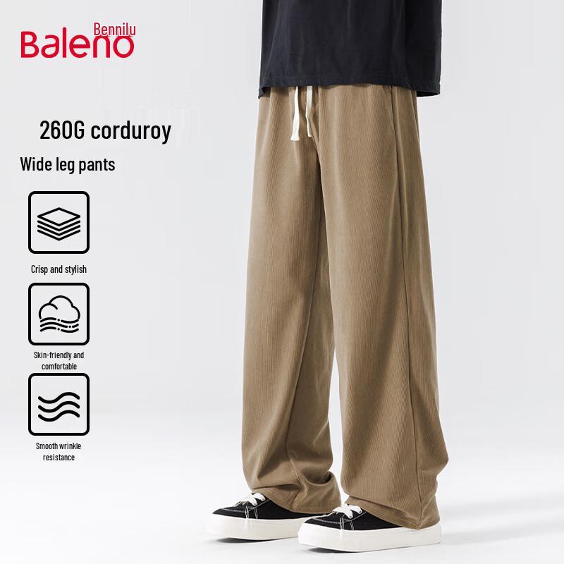 

Baleno Men s Corduroy Wide-Leg Straight Pants M