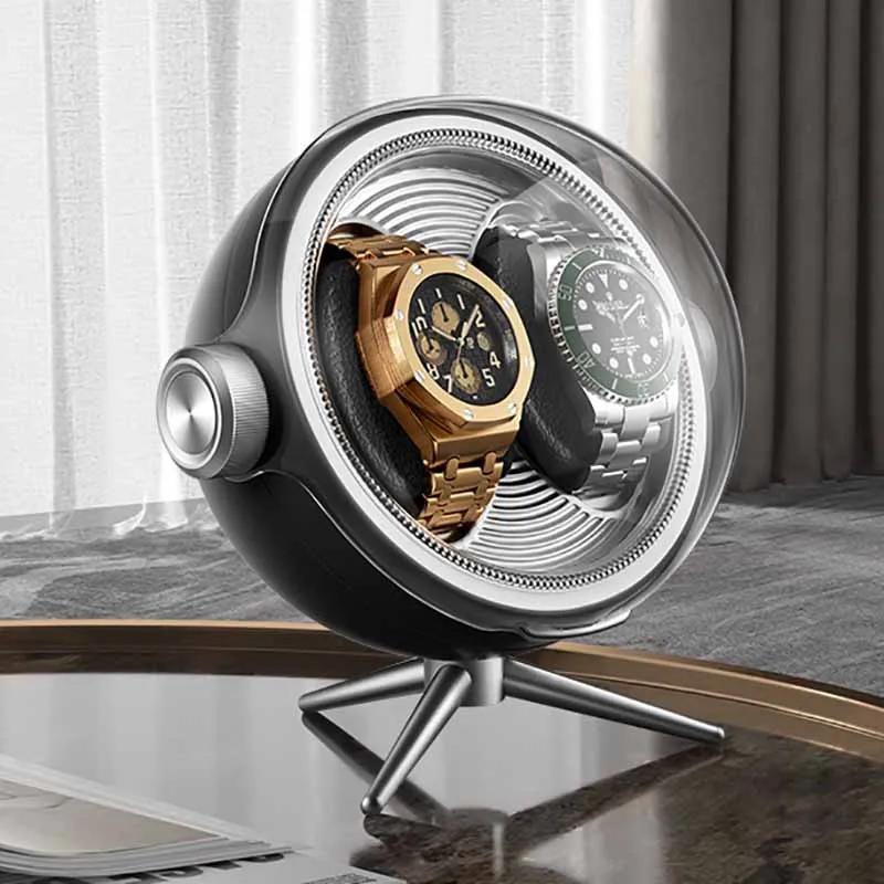 Luxury Automatic Watch Winder with Zero Magnetism Household Silent Led Watches Winding Device Bedside Mechanical Storage Box
