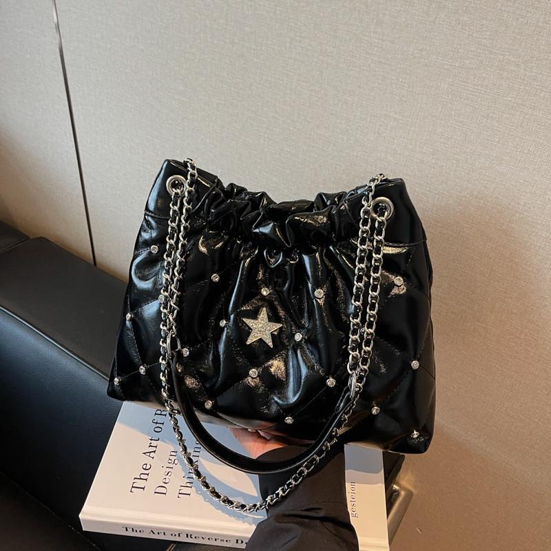 IELGY Ladies Tote Bag Large Capacity Diamond Embroidery Thread One Shoulder Fashion Crossbody Bag