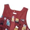 Fleece Fleece Dress Open [Kusuguru Japan] Apron, Apron, Red, M-L