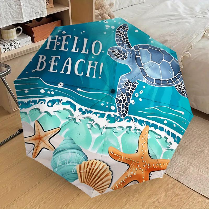 1pc turtle beach Pattern Umbrella  Automatic Opening and Closing Umbrella, High quality Umbrella, Ideal Gift for Her 220