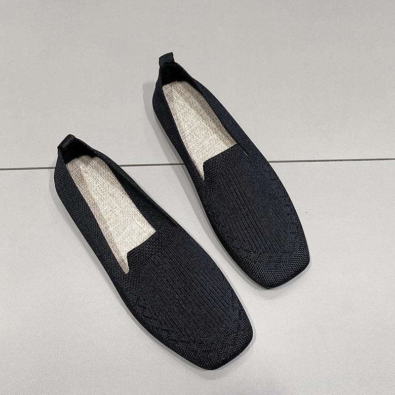 Autumn one-pedal mother shoes, new breathable mesh women's shoes, casual and comfortable soft-soled medium and old mother shoes