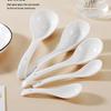 Pure White Ceramic Soup and Condiment Spoons, Extended Handle, Set of 100