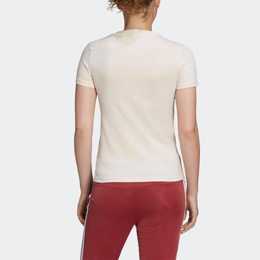 Adidas W E 3S Slim Tee Three Stripes Fitted Sports Round Neck Short Sleeve T-Shirt Women Tops Pink GD3038