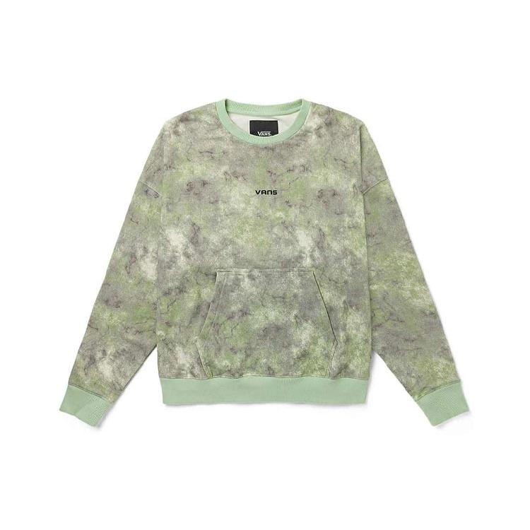 Vans Tie Dye Loose Round Neck Pullover Couple Style Green Men s VN0A5H8UYAN M