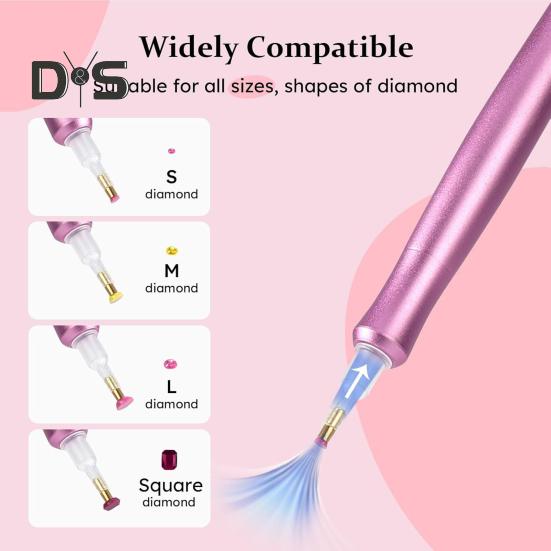 Stilou electric cu vid pentru artă cu diamant, stilou cu vid, instrument de plasare a diamantului fără ceară, pentru toate formele și dimensiunile de diamant, artă cu diamant, meșteșuguri