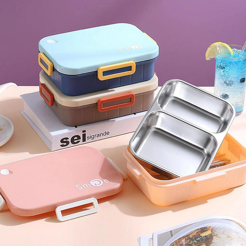 Stainless Steel Lunch Box Stainless Steel Leakproof Food Containers Large Capacity Food Storage Compartment Prep Lunchbox For