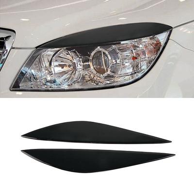 Mercedes Benz C Sınıfı W204 2008 2009 2010 2011 için 2 Adet Piyano Siyahı Araba Ön Farlar Far Kaş Göz Kapağı Kaplama
