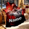 Custom Name Personalized Makima Chainsaw Man Print Blanket, Home Decor, Bedroom, Sofa, Camping, Couch, Gifts for Birthday Christmas