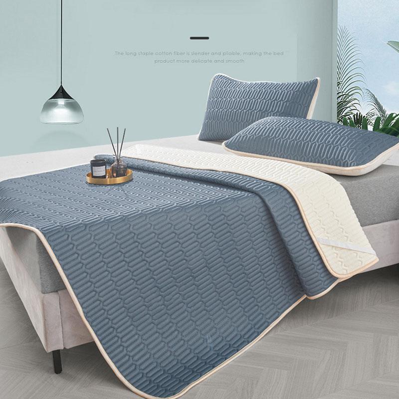 Set Tappetino Rinfrescante in Lattice Estivo Nordico Spesso Pieghevole Materasso Topper per Condizionatore d'Aria con Cinturino Colore Solido Morbido Set Biancheria da Letto