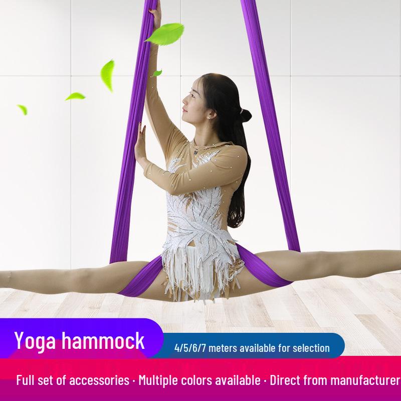 Set di Amaca Yoga Anti-Gravità Colorata da Interno per Adulti e Bambini