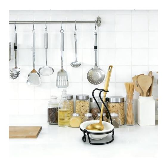 uxcell Spoon Rest Holder Stainless Steel Upright Rack Set with Ceramic Bowl, Compact Spoon Stand for Home Kitchen Restaurant Counter, Silver,