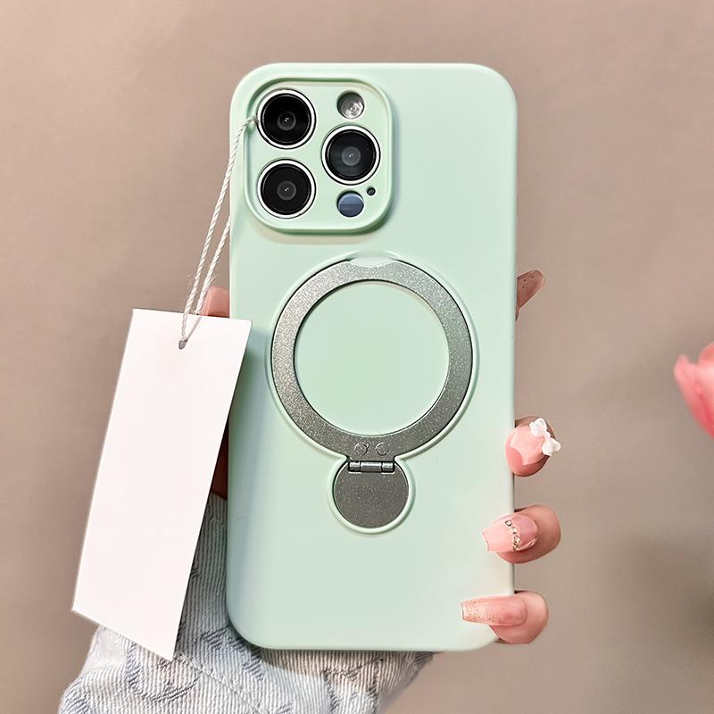 Оригинальный чехол из жидкого силикона для Apple iPhone 16 15 14 13 Pro Max 16Pro, с магнитным кольцом Magsafe, подставкой, крышка For iPhone 15 циан