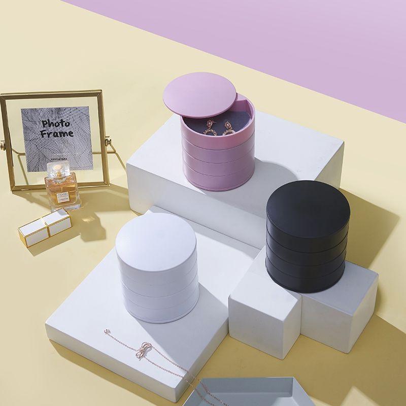 Dámský úložný box na šperky Nový design Módní 4vrstvý otočný úložný zásobník na šperky s víkem Dárek k narozeninám pro ženy
