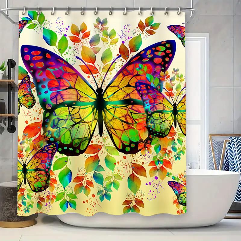 

Floral Print Shower Curtain Bathroom Decor with Purple Flowers waterproof shower curtain for bathroom decor in lavender color 90x180cm