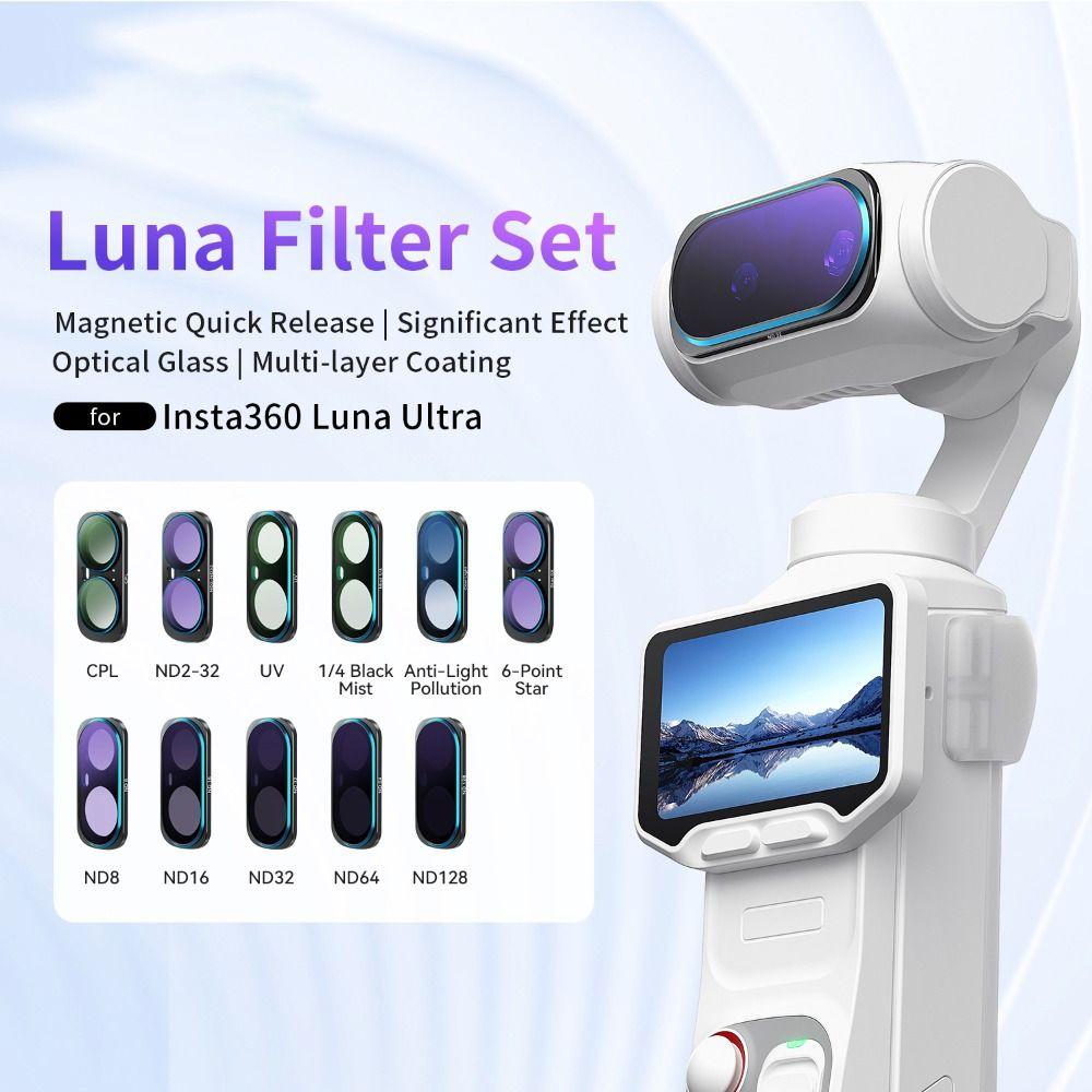 Filtros de Lente Magnéticos de Vidrio Óptico para Accesorios de Cámara Gimbal Insta360 Luna Ultra