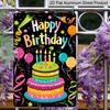 2D Flat Decorative 8×12 Inch Aluminum Plaque Metal Sign | Happy Birthday Colorful Cake & Balloon Design; Ideal for Birthday Party & Home Wall Decor