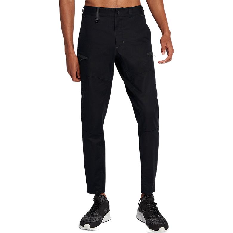 Nike Solid Color Logo Patch Straight Leg Casual Pants Men Bottoms Black 861527-010