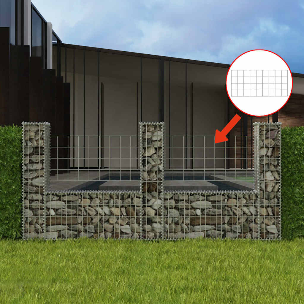 U Shaped Gabion Basket Steel 240 * 20 * 100 Cm